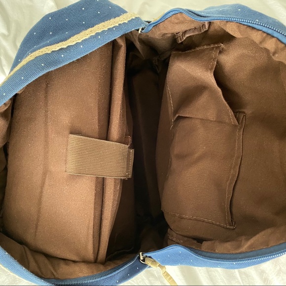 Printed Polka-dot Canvas Backpack - Picture 8 of 9